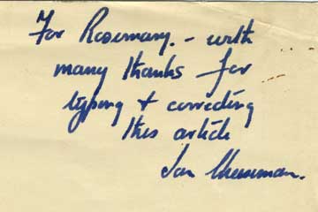 To Rosemary with thanks With thanks