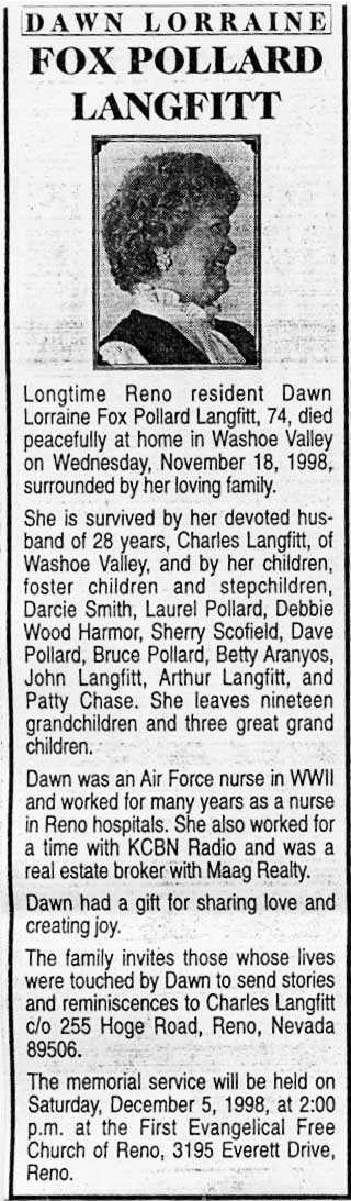 Dawn's obituary