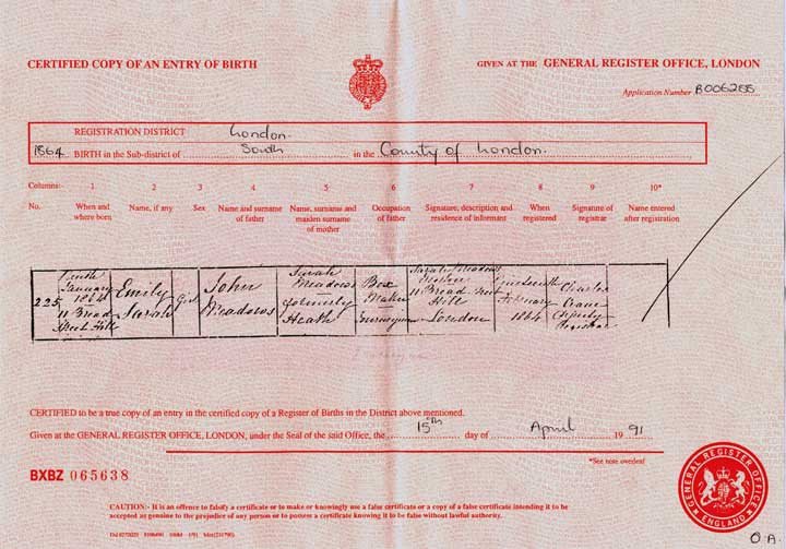 Birth certificate