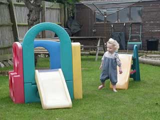 Freya and garden slide