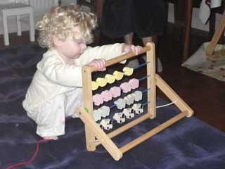 Freya with abacus